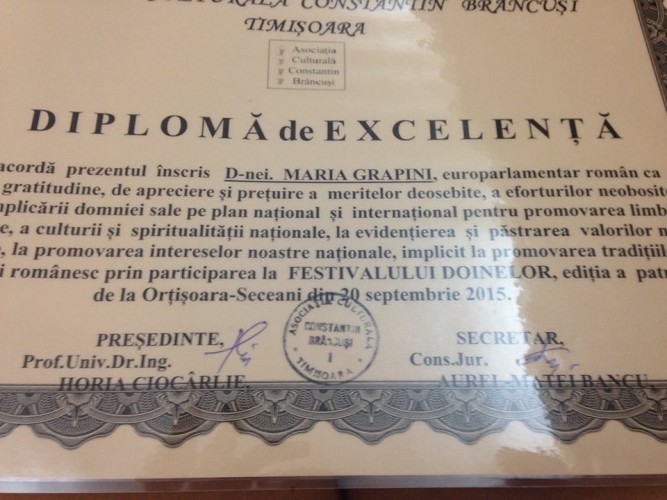 diploma Maria Grapini