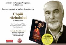 Varujan Vosganian, despre romanul “Copiii războiului”, la Timișoara