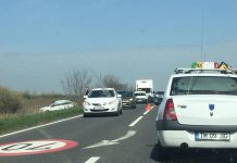 Accident violent pe DN 59, între Şag şi Jebel! O maşină a ajuns pe câmp în urma impactului