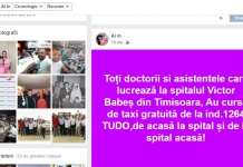 Un sofer de taxi din Timisoara ofera curse gratuit pentru medicii de la spitalul Victor Babes