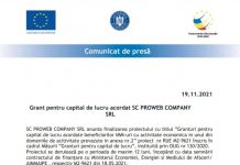 Grant pentru capital de lucru acordat SC PROWEB COMPANY SRL