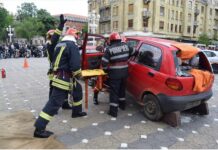 Proiectul „Road Safety” – Simularea unui accident rutier în Piața Libertății