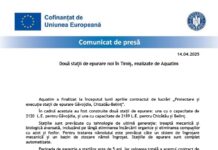 Două stații de epurare noi în Timiș realizate de Aquatim