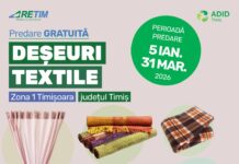RETIM și ADID anunță de acum când va avea loc prima campanie din 2026 de colectare a deșeurilor textile cu predare GRATUITĂ în Zona 1 Timișoara