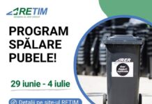 RETIM anunță programul săptămânal de spălare a pubelelor